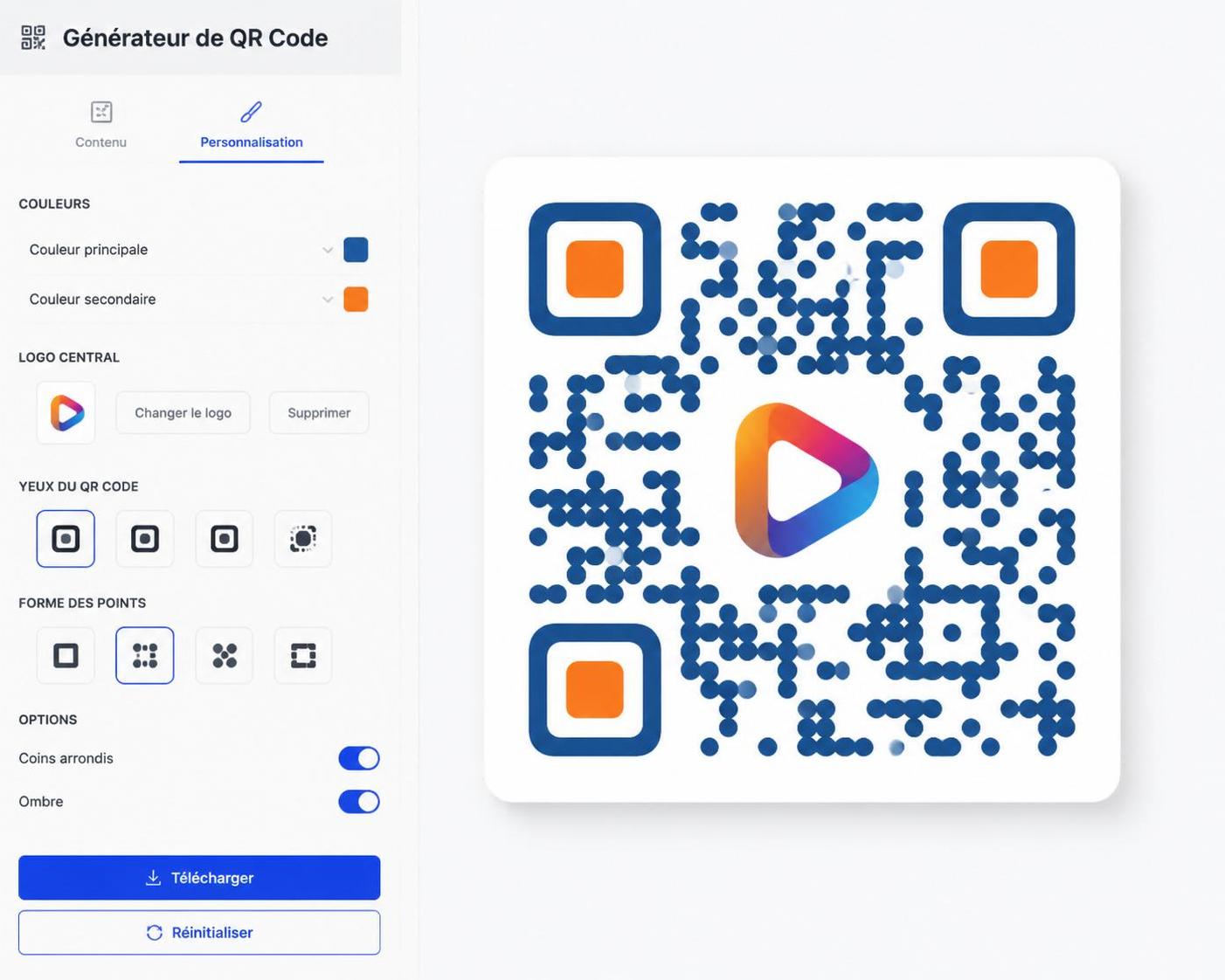 générez gratuitement vos qr codes personnalisés en quelques clics avec notre créateur facile à utiliser. créez des codes uniques pour vos projets en ligne ou imprimés rapidement et sans effort.