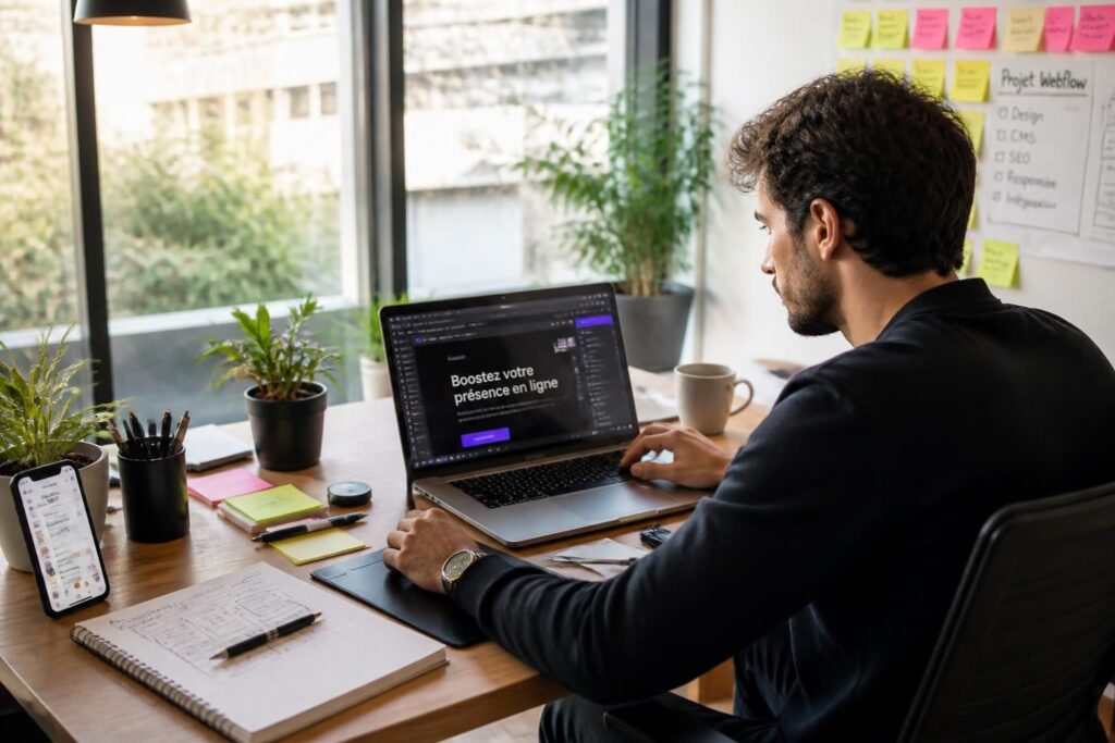 développeur webflow freelance expert, je vous aide à créer un site professionnel et sur-mesure pour booster votre présence en ligne facilement et rapidement.