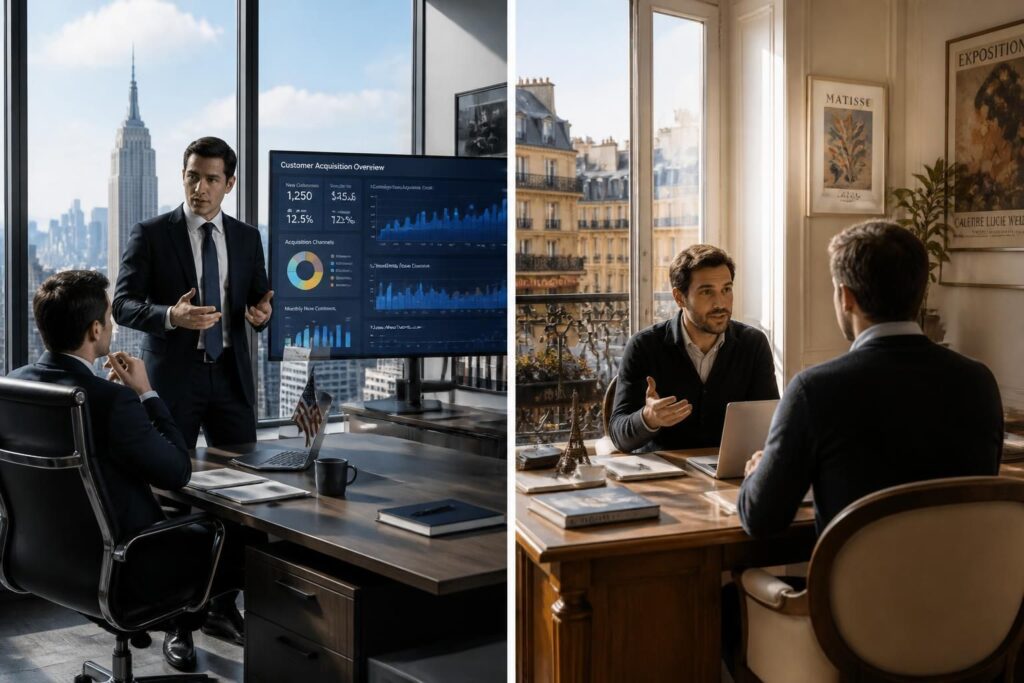 découvrez les principales différences entre l'acquisition client aux usa et en france pour optimiser votre stratégie marketing à l'international.