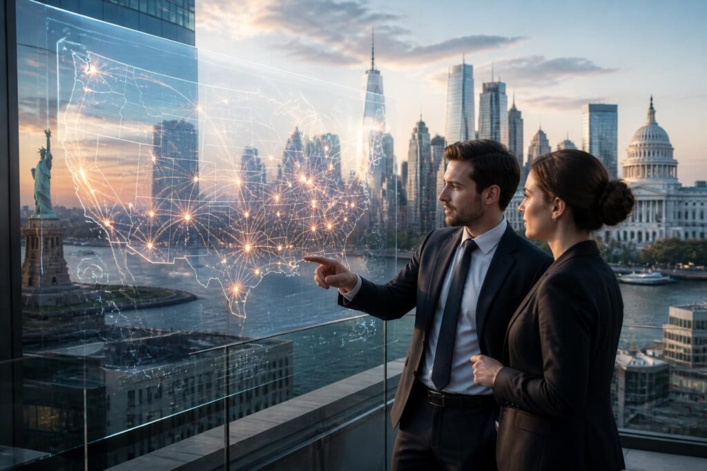 découvrez comment scaler votre entreprise à l'international en exploitant les opportunités offertes par le marché américain, un levier incontournable de croissance.