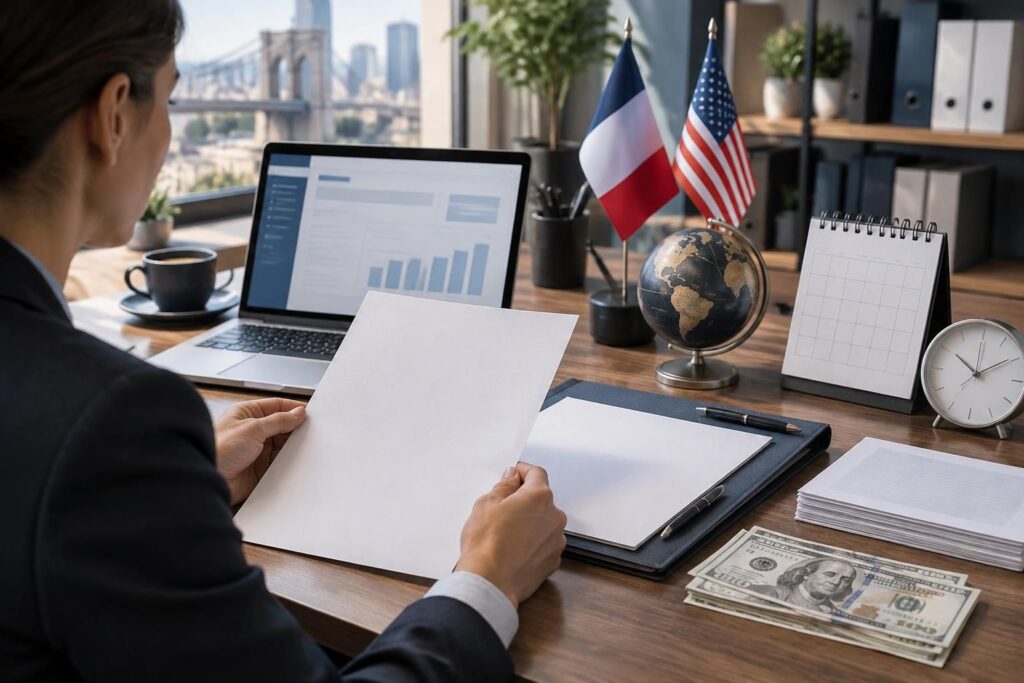 découvrez comment facturer un client américain : choix de la devise, mentions obligatoires et délais de paiement à respecter.